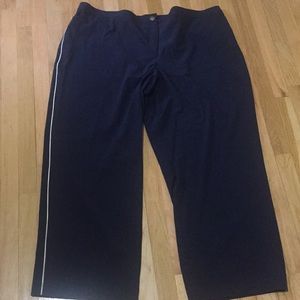 Comfy blue pants with white stripe1/2 elastic band